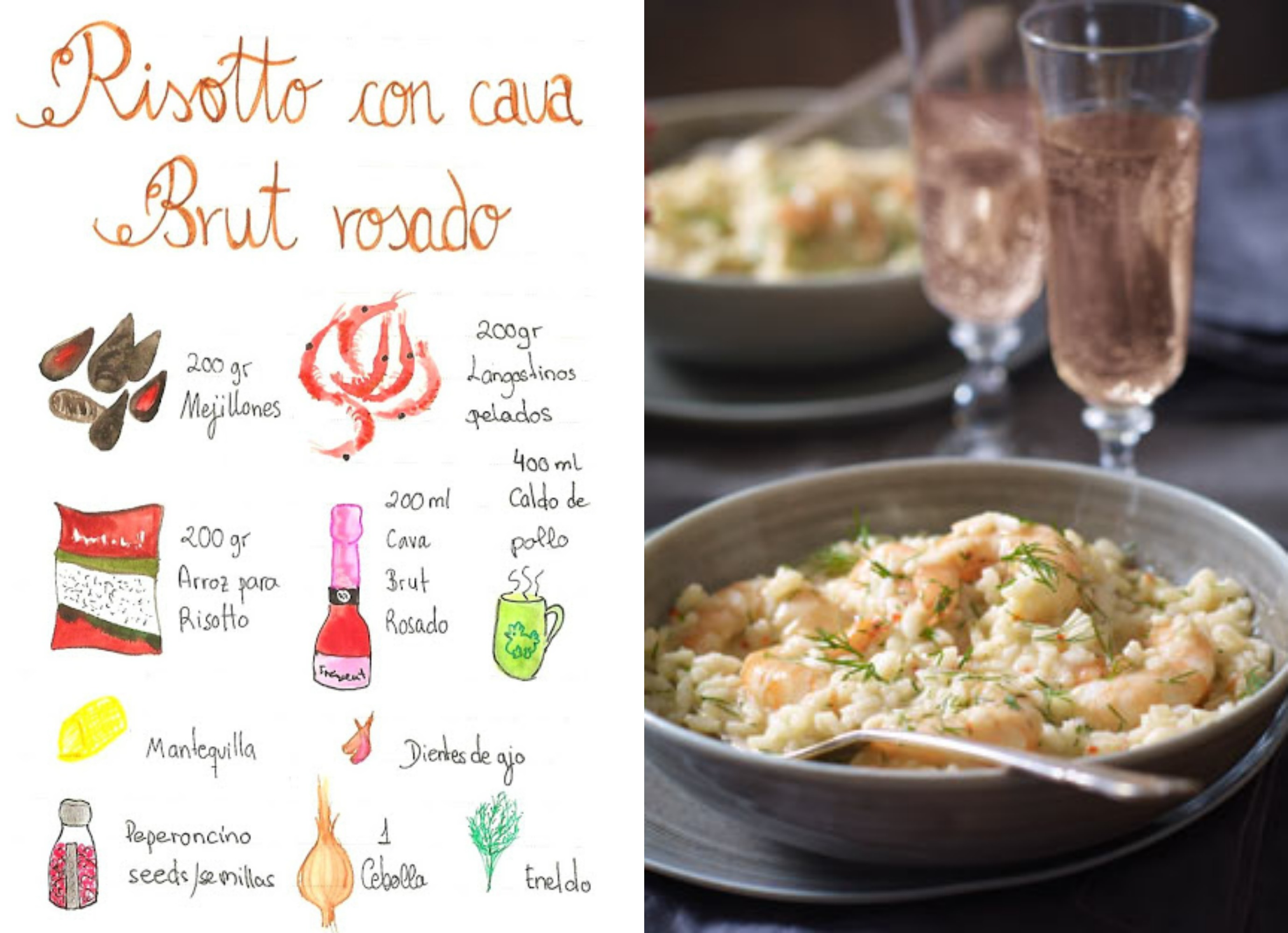 Risotto con cava brut rosado