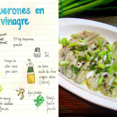 Boquerones en vinagre con cebolletas