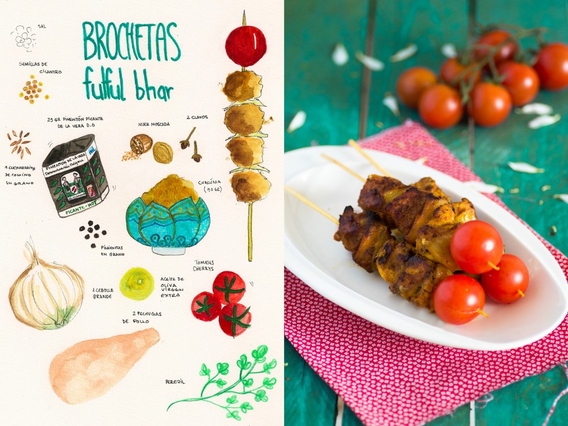 Brochetas de Pollo Fulfur Bhat
