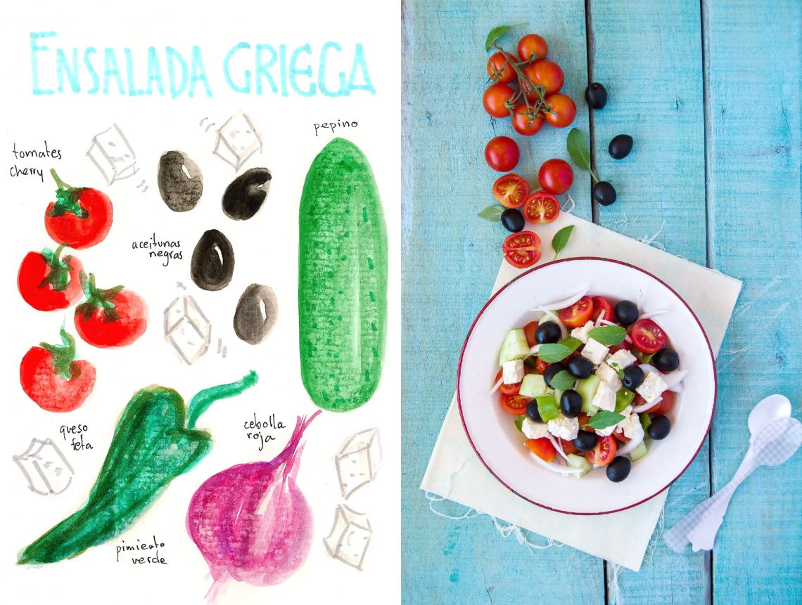 Ensalada griega clásica [saláta horiátiki] #elasaltablogs