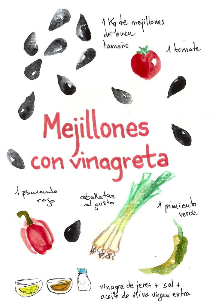 ilustracion recetas ilustradas gastronomia ilustradores mejillones dibujo