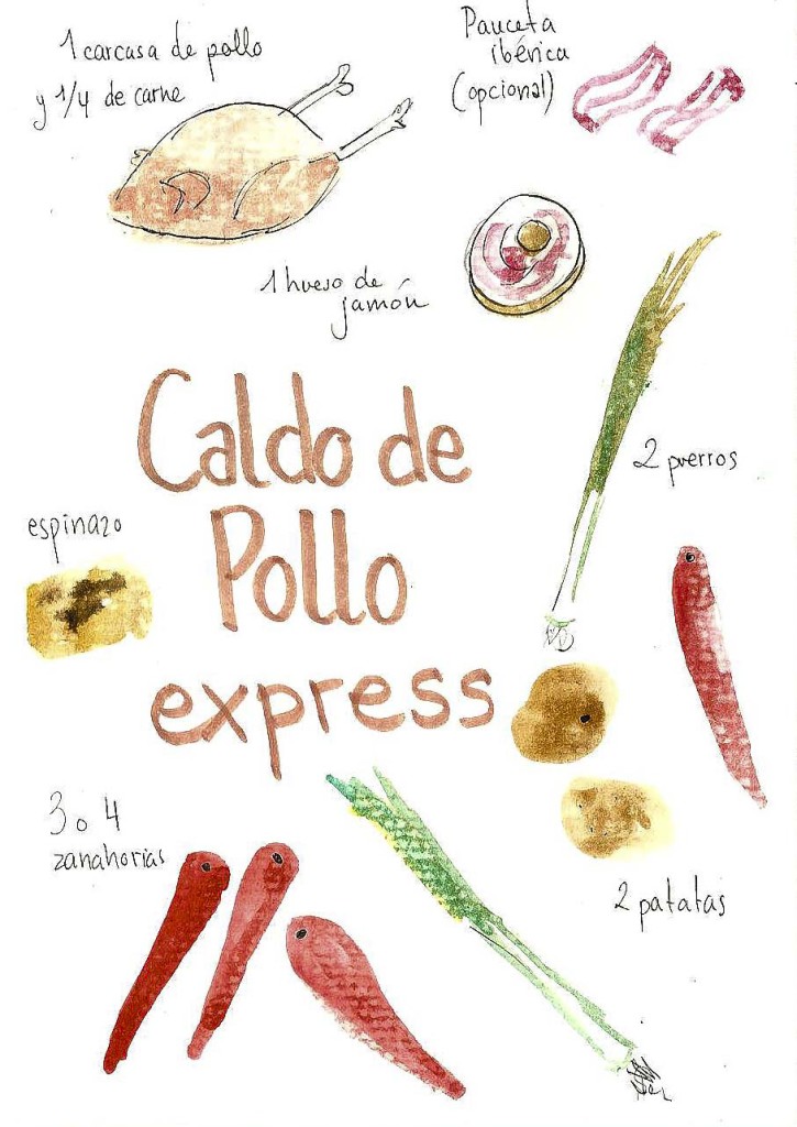 Recetas ilustradas caldo de pollo en olla express