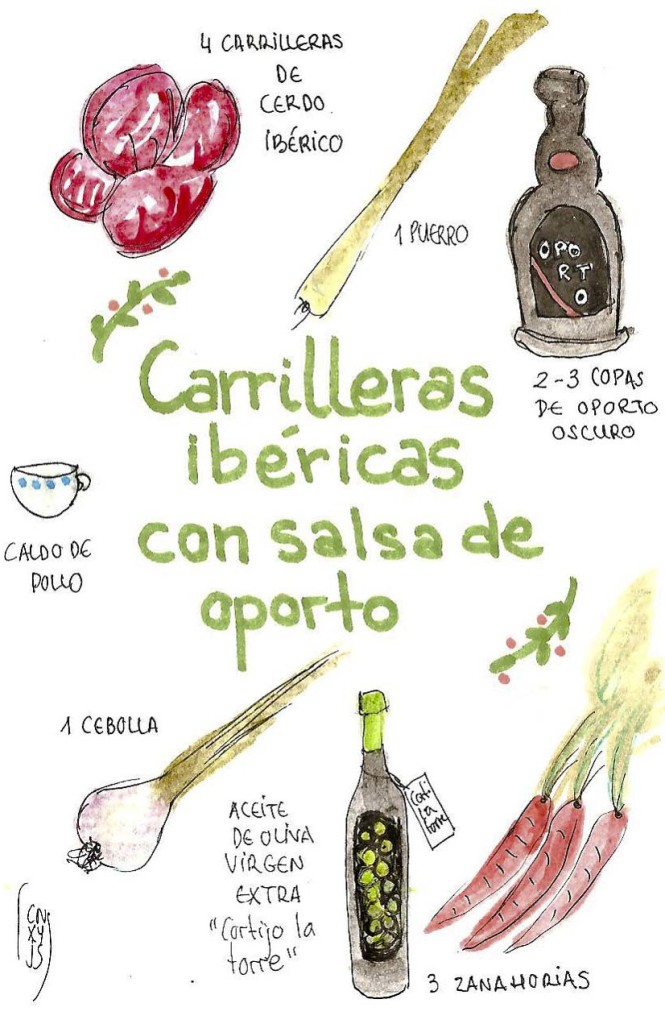 Recetas ilustradas carilleras en salsa de oporto