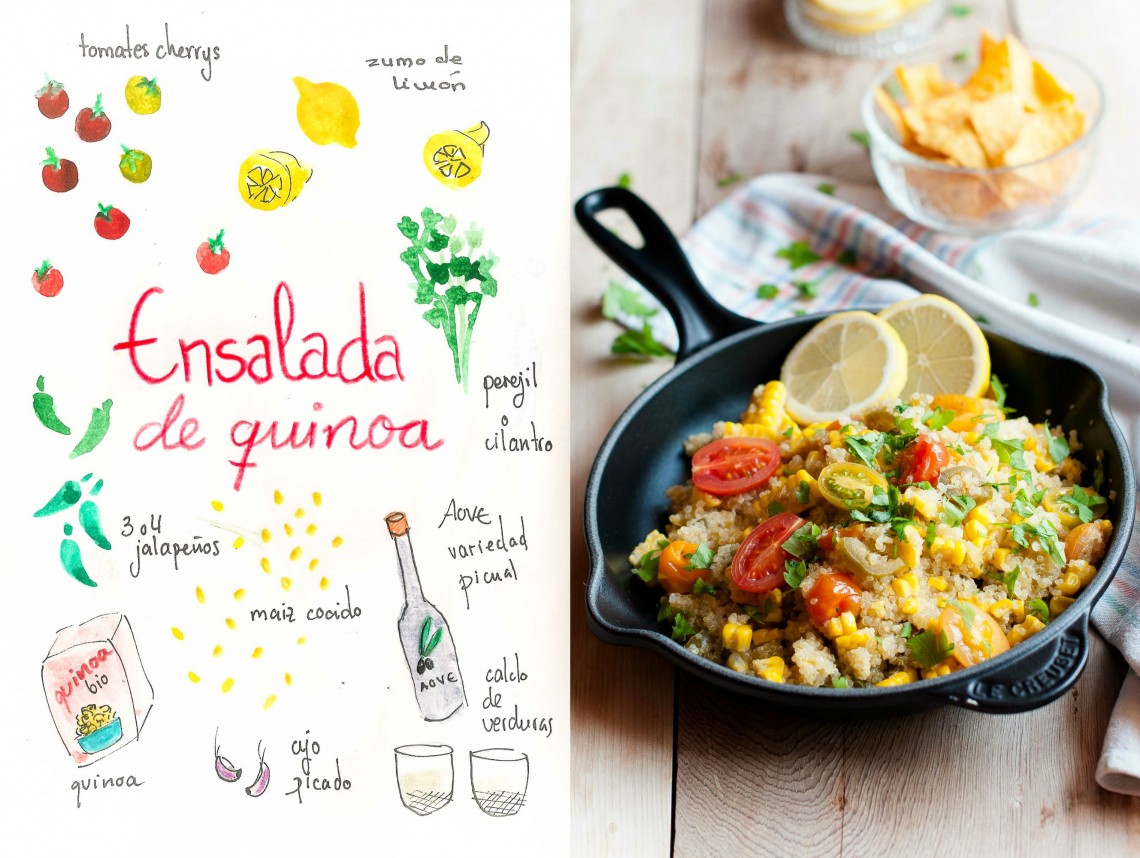 Ensalada de quinoa y tomates cherrys