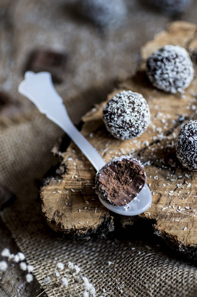 trufas de chocolate con coco