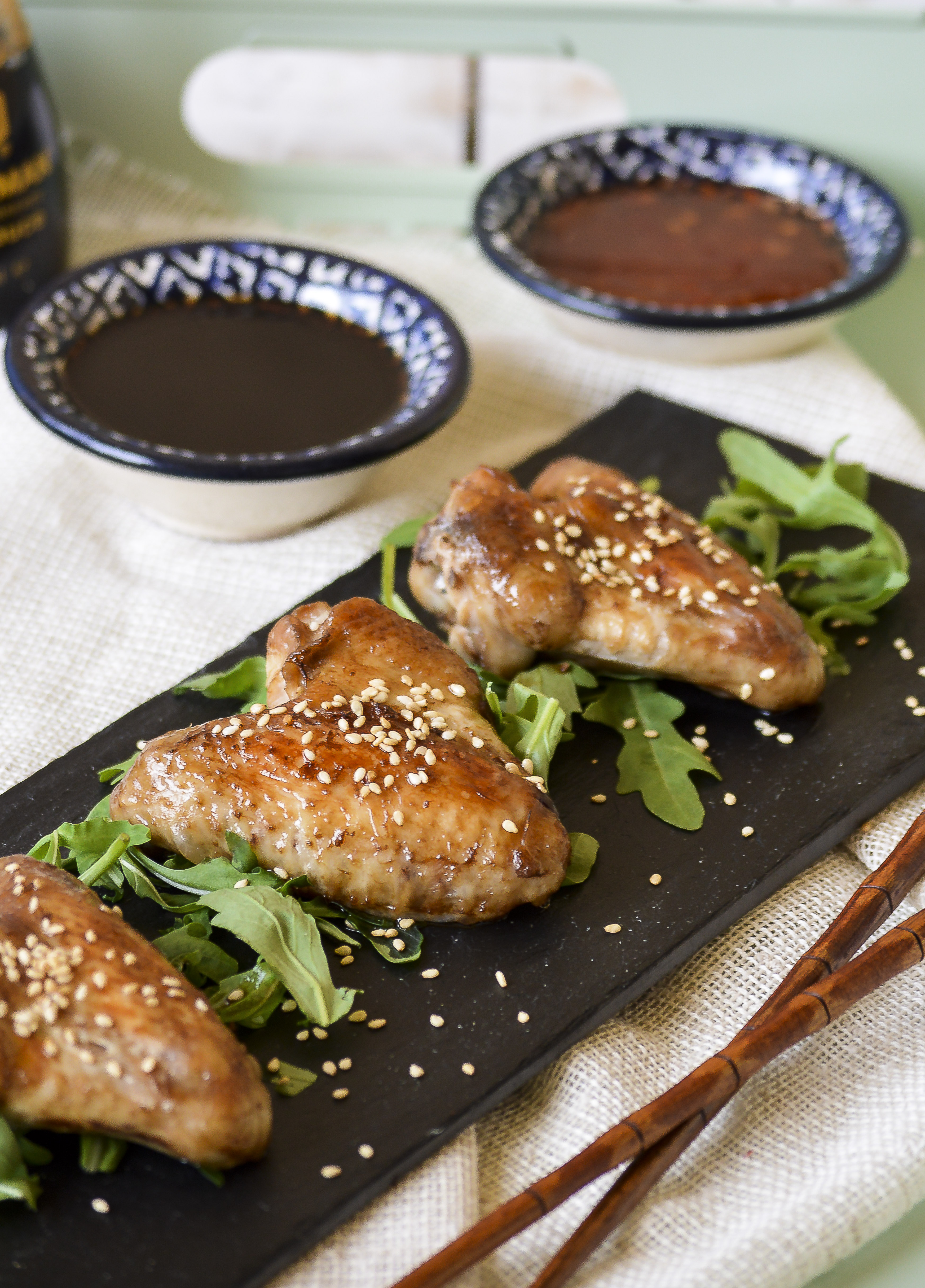 Alitas de pollo con soja y jengibre