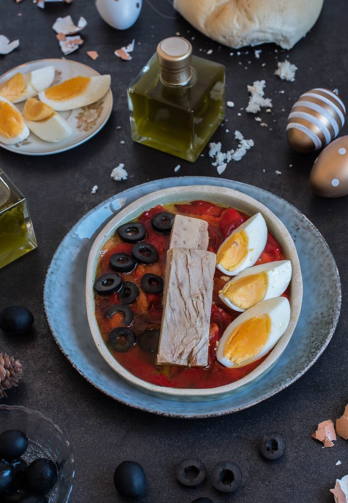 Pipirrana de pintahuevos de guarromán receta paso a paso