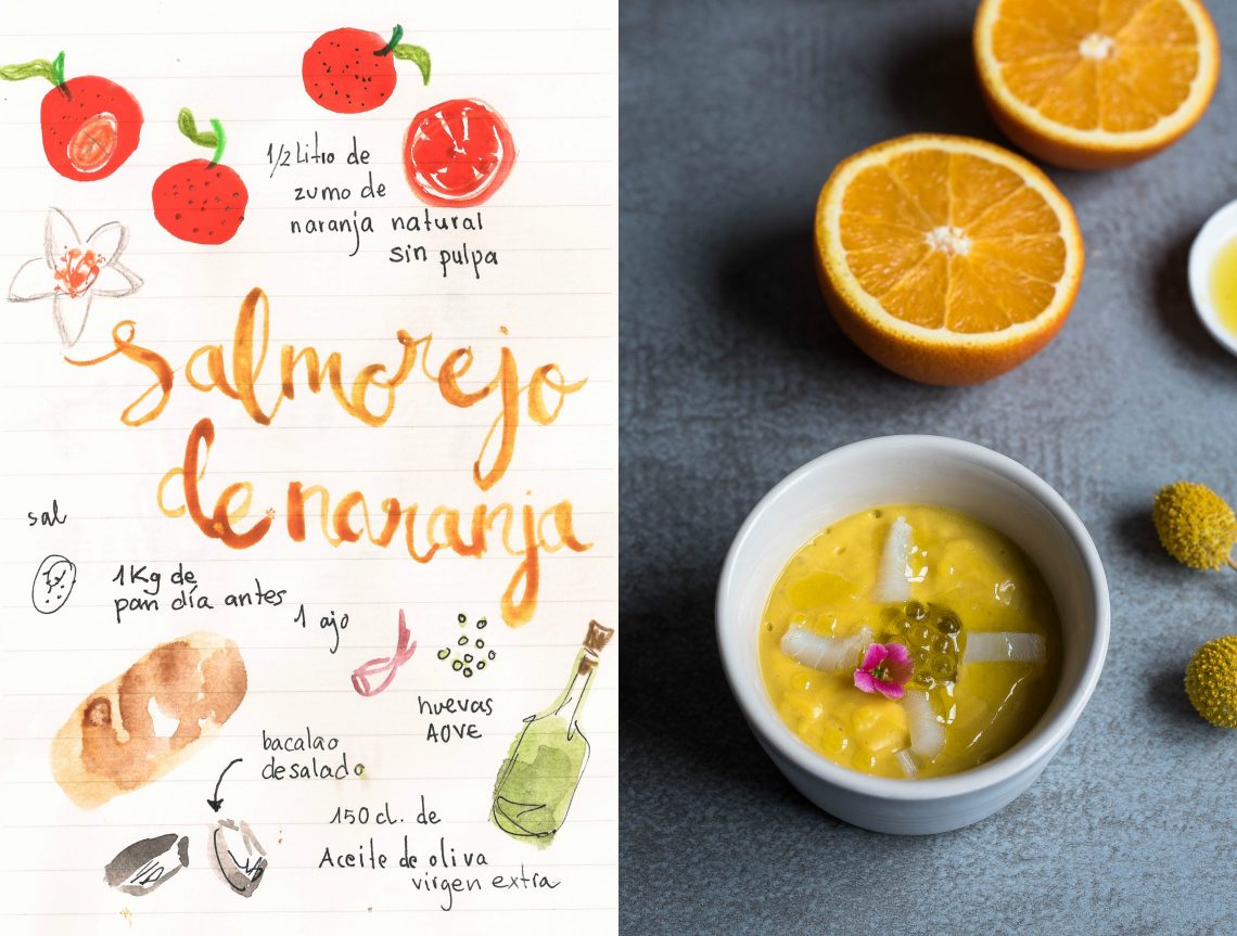 Salmorejo de Naranja con bacalao | Porra de Naranja