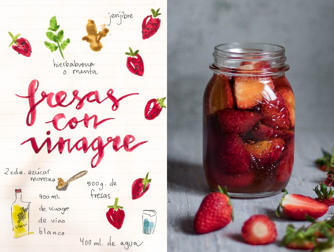 Fresas con vinagre en conserva