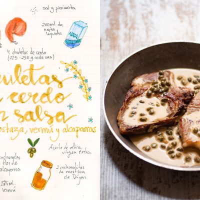 chuletas de cerdo en salsa de mostaza